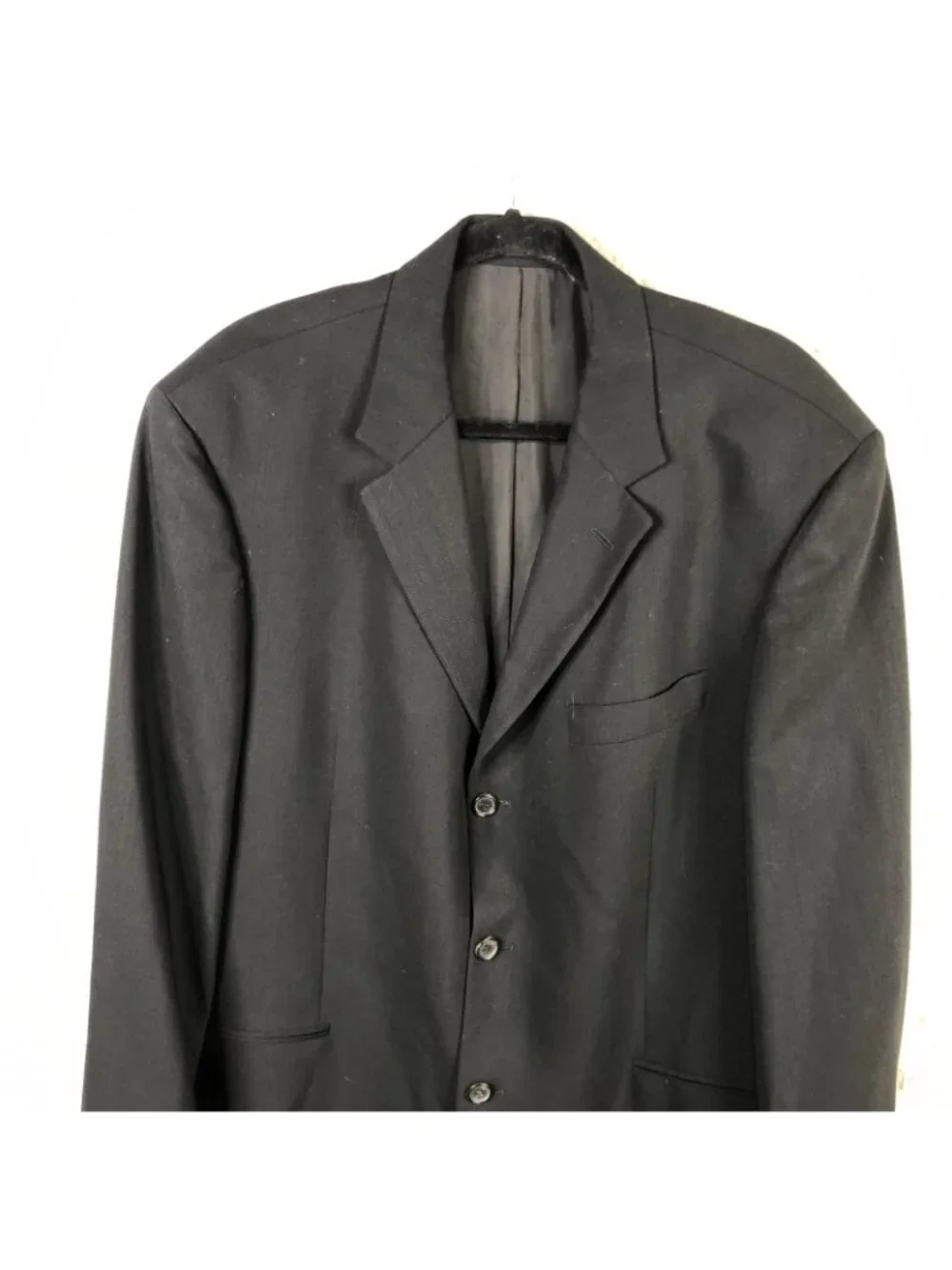 Hugo Boss Blazer Mens 44R Black Virgin Wool Suit Jacket 3 Button USA Business